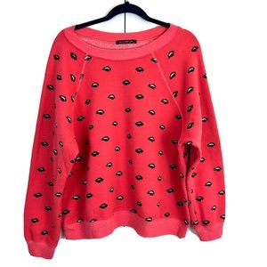 Wildfox Lip Service Sweatshirt in Pigment Red Flare